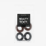 Kostte - Coil Hair Tie(Small) - Black + Brown 4pcs - Shine 32